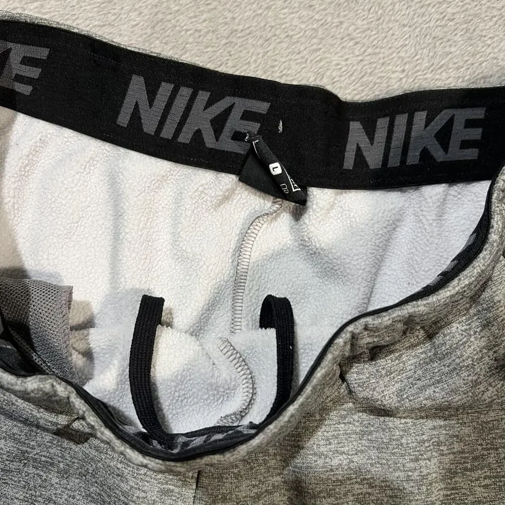 Nike Pants Mens Large Gray Dri-FIT Standard Fit Joggers Fleece Tapered Cuffed